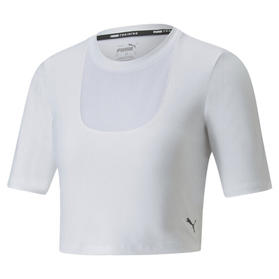 Puma Safari Glam Fashion Cropped Top Womens White Athletic Casual 52224202