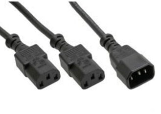InLine power Y-cable German Type F 1x IEC-C14 to 2x IEC-C13 1m