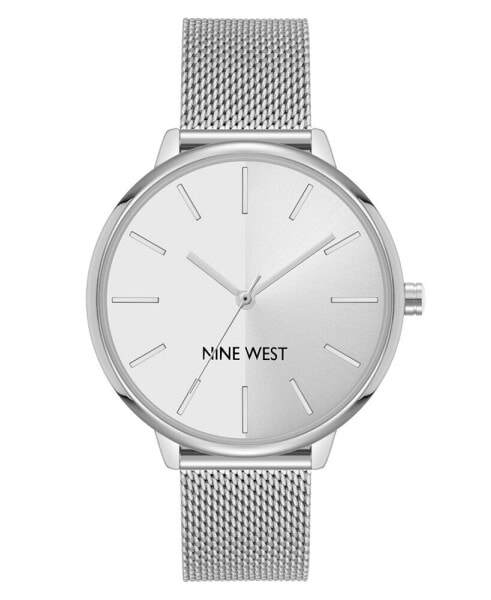 Women's Quartz Silver-Tone Stainless Steel Mesh Band Watch, 40mm