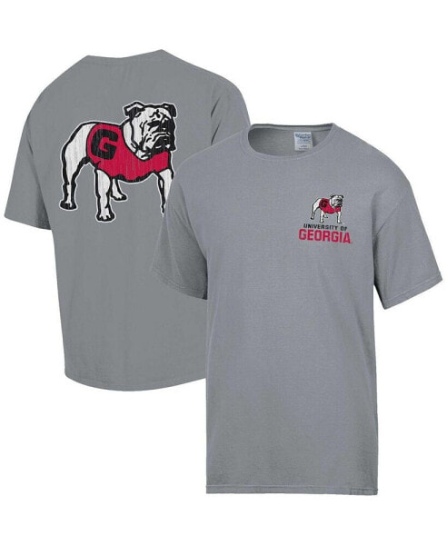 Men's Graphite Georgia Bulldogs Vintage-like Logo T-Shirt
