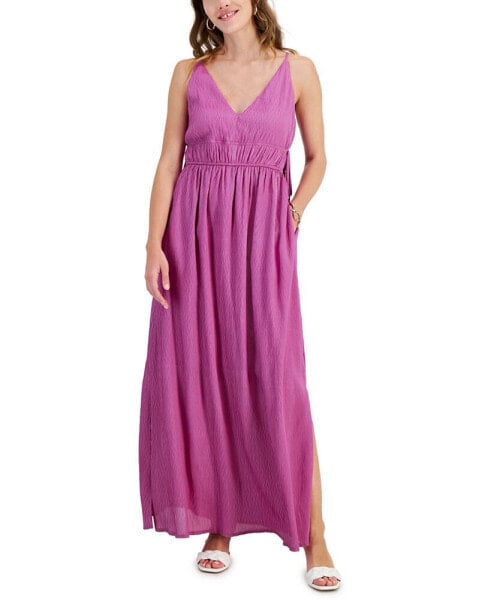 Women's V-Neck Side-Slit Maxi Dress