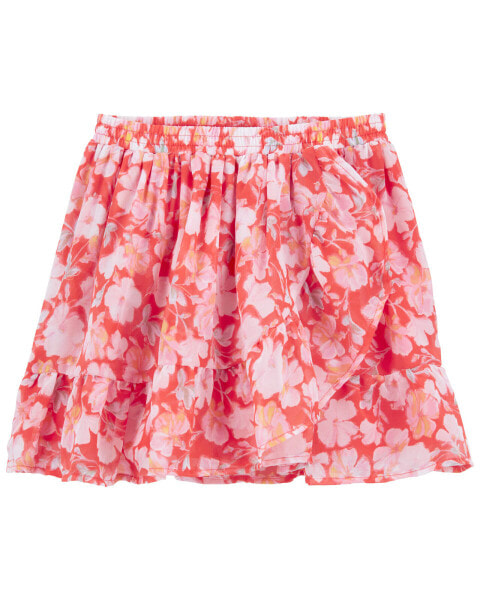 Kid Floral Print Wrap Skirt 4