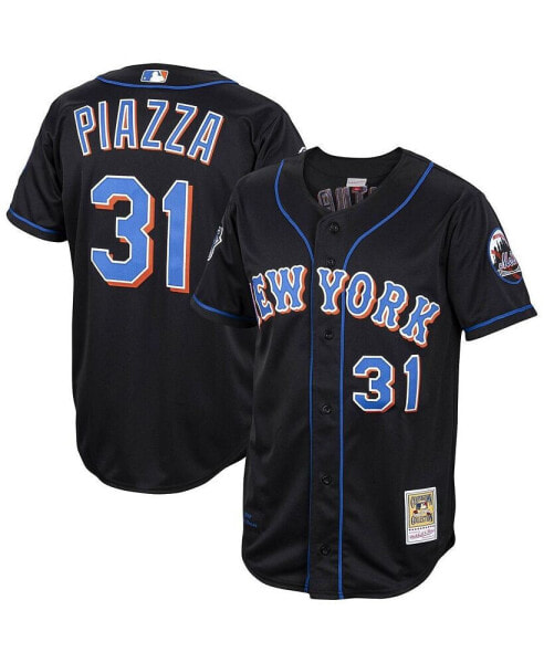 Men's Mike Piazza Black New York Mets Alternate 2000 Cooperstown Collection Authentic Jersey