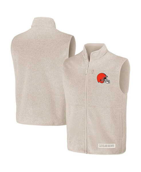 Men's NFL x Darius Rucker Collection by Oatmeal Cleveland Browns Full-Zip Sweater Vest
