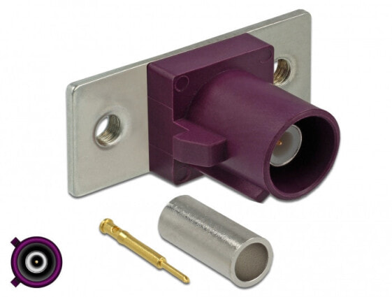 Delock 89795 - FAKRA D - Male - Gold - Stainless steel - Violet - Brass - Plastic - Steel - China