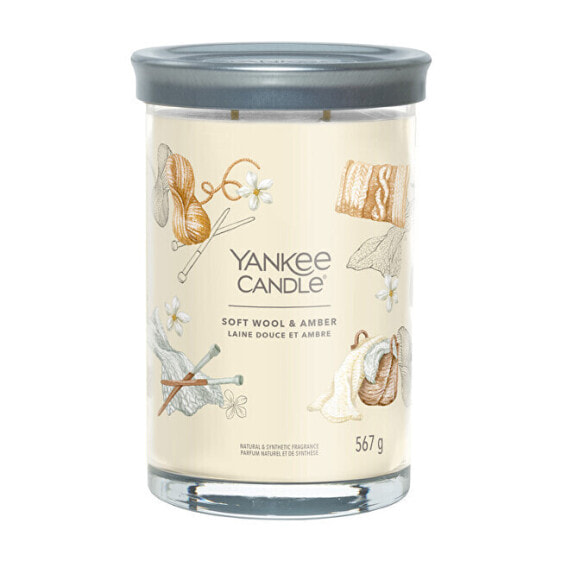 Ароматическая свеча Yankee Candle Signature Tumbler большая Мягкая Шерсть и Янтарь 567 г