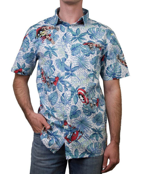 Men's Marvel Retro Paradise Short Sleeves Woven Shirt