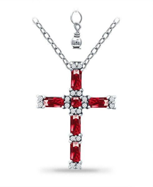 Giani Bernini created Ruby and Cubic Zirconia Cross Pendant