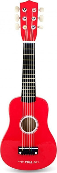 Viga Viga Drewniana gitara dla dzieci Czerwona 21 cali 6 strun