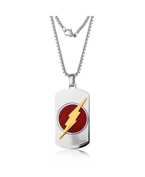 The Flash Stainless Steel (316L) Dog Tag, 22'' Box Chain