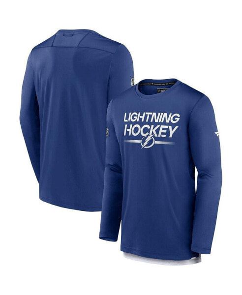 Men's Blue Tampa Bay Lightning Authentic Pro Long Sleeve T-shirt