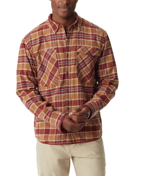 Men's Stretch Flannel Button-Front Long Sleeve Shirt