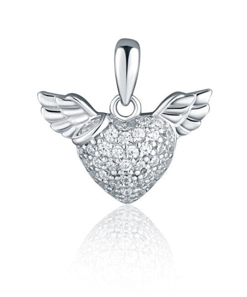 Подвеска JVD серебряное сердце с крыльями SVLP1142X61BI00