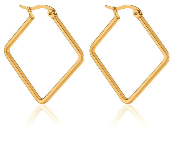 Gold-plated rhombus earrings