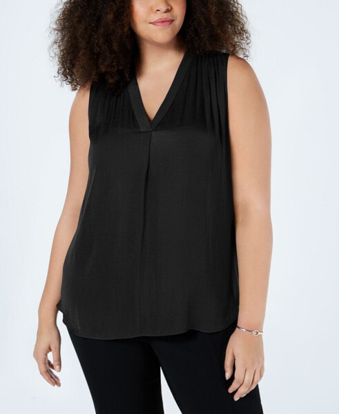 Plus Size V-Neck Sleeveless Blouse