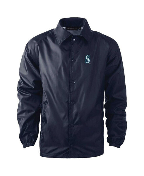 Men's Navy Seattle Mariners Coach's Raglan Full-Snap Windbreaker Jacket