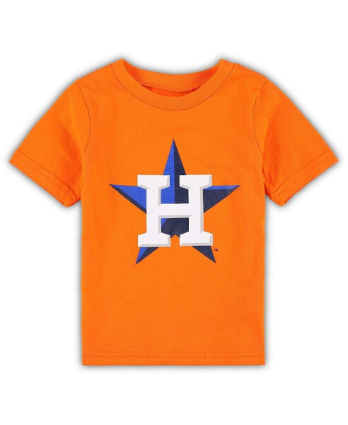Toddler Boys and Girls Orange Houston Astros Team Crew Primary Logo T-shirt
