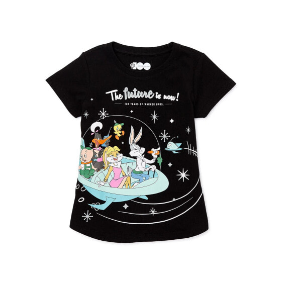 LICENSE Warner Bros Girls Wrap Around Bugs Bunny High-Low T-Shirt L(10/12) Black