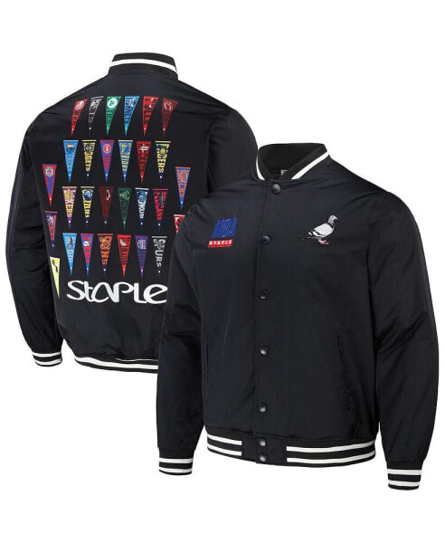 Staple Men's NBA Black All Teams Pennant Woven Full-Snap Jacket