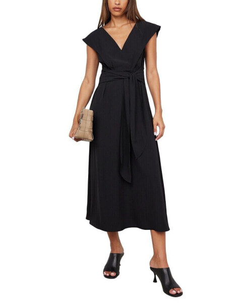 Modern Citizen Siobhan Wide V-Neck Tie-Front Dress Women's