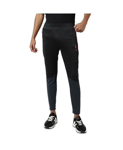 Men's Carbon Black Side-Striped Track pants