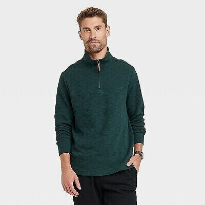 Men's Quarter-Zip Sweatshirt - Goodfellow & Co Dark Green XL