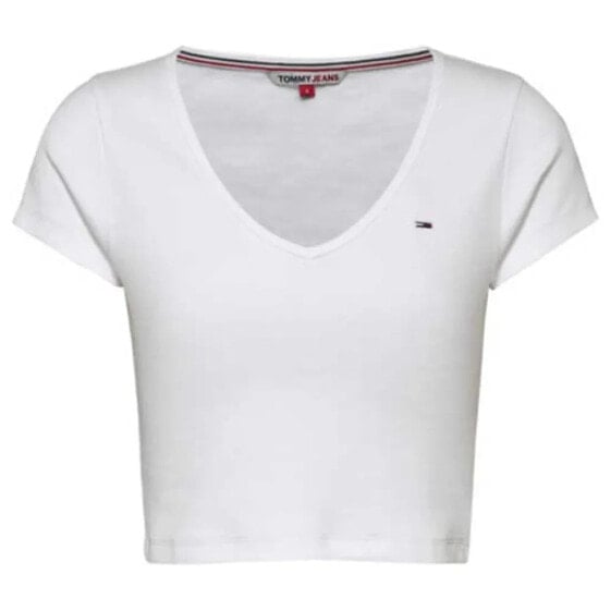 TOMMY JEANS Bby Crp Essential Rib short sleeve v neck T-shirt