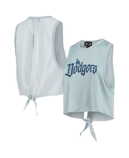 Летняя блузка The Wild Collective женская с открытой спиной в полоску, голубая, Los Angeles Dodgers