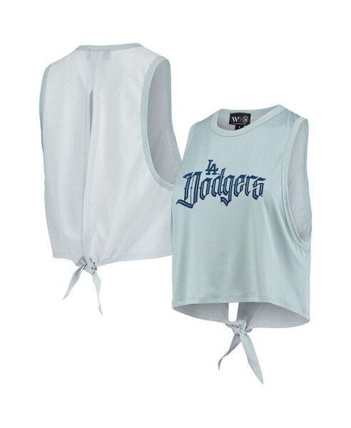 Women's Light Blue Los Angeles Dodgers Open Back Twist-Tie Tank Top