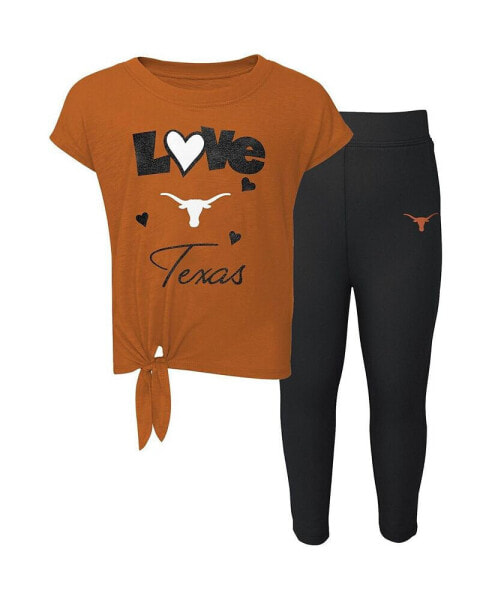 Комплект костюма для малышей OuterStuff Forever Love Техас Оранжевый и черный, Техасские Длинноухие быки
