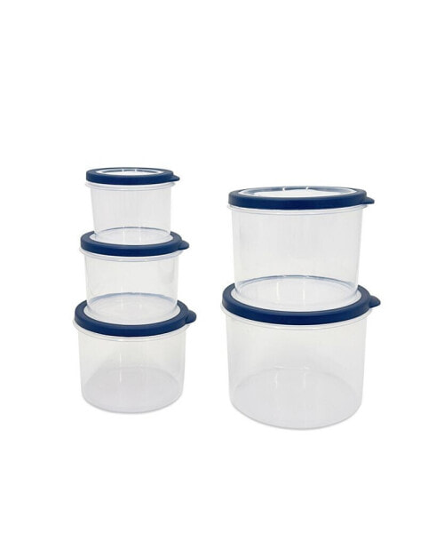 Sedona 10 Piece Round Plastic Storage Container Set