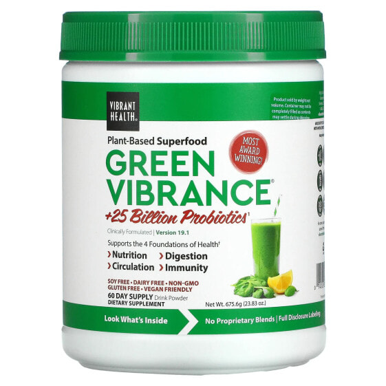 Green Vibrance +25 Billion Probiotics, Version 19.1, 23.83 oz (675.6 g)