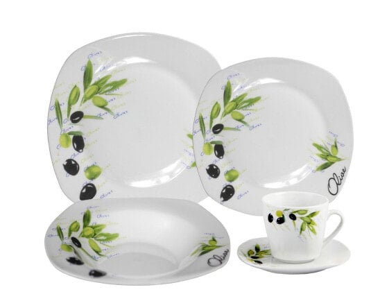 Porcelain 20 Piece Square Dinnerware Set Service for 4