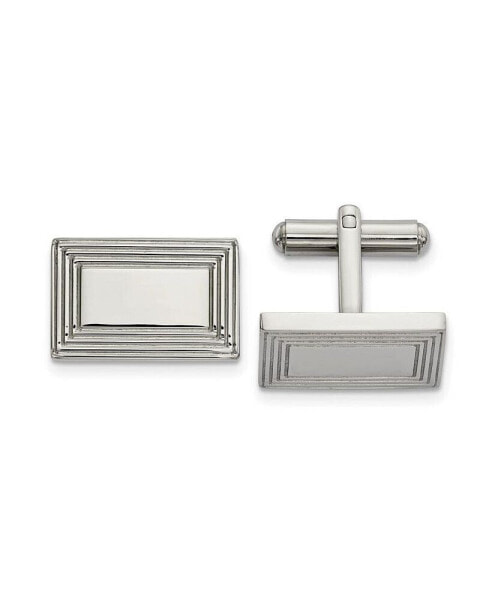 Stainless Steel Polished Rectangle Cufflinks