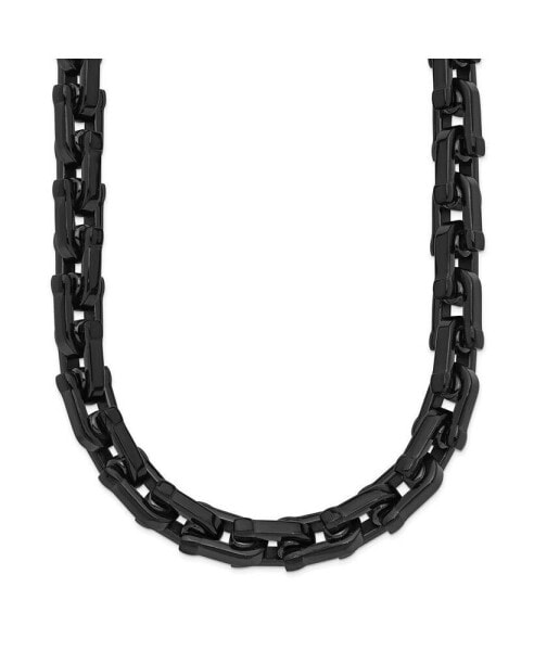 Stainless Steel Polished Black IP-plated 20 inch Link Necklace