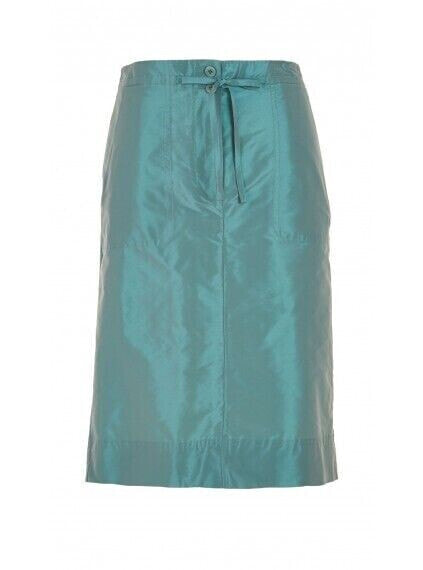 Tibi 152836 Women's Penna Taffeta Cargo Skirt Dark Blue/Green Sz. 2