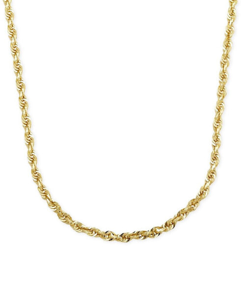 Rope Chain 24" Necklace (3mm) in Solid 14k Gold