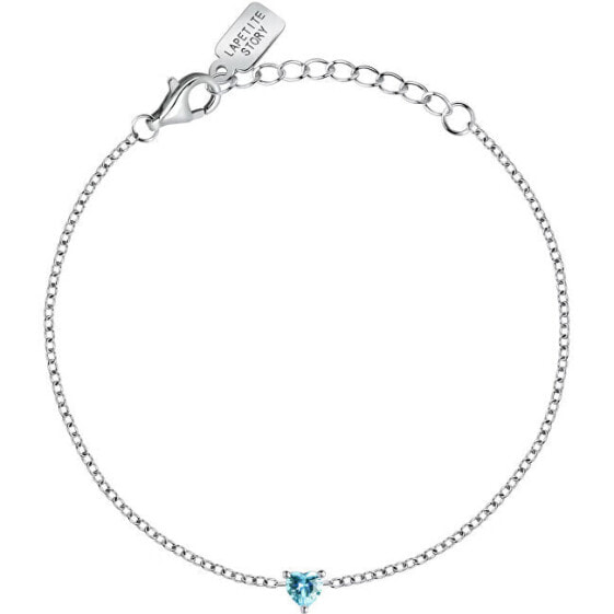 Delicate silver bracelet with blue zircon Silver LPS05AWV09