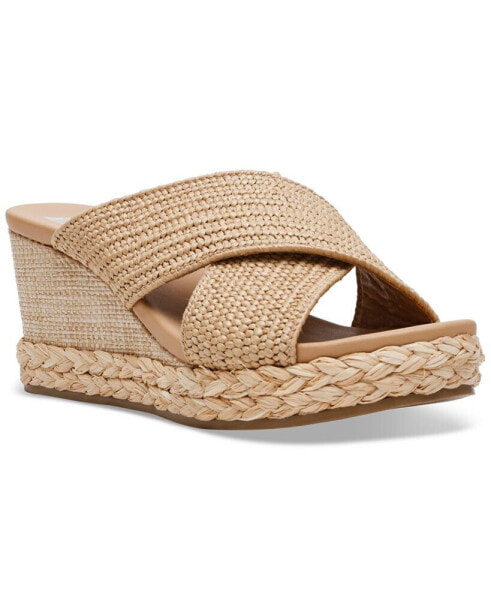 Women's Erial Crossband Raffia Wedge Sandals