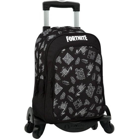 Школьный рюкзак с колесиками Fortnite Чёрный 42 x 32 x 20 cm