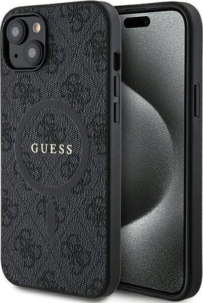 Guess Guess GUHMP15MG4GFRK iPhone 15 Plus / 14 Plus 6.7" czarny/black hardcase 4G Collection Leather Metal Logo MagSafe