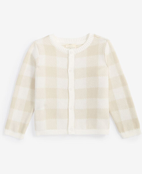 Baby Cotton Check Cardigan, Created for Macy's