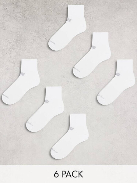 New Balance performance ankle sock 6 pack in white