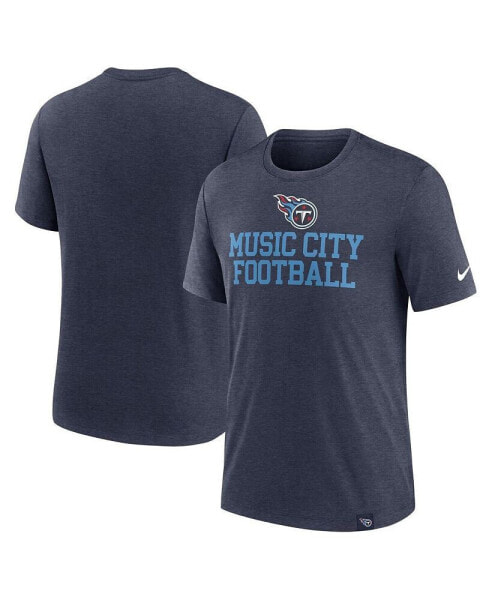 Men's Heather Navy Tennessee Titans Blitz Tri-Blend T-Shirt