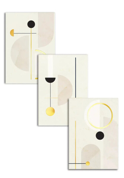 Cremefarben Gold Poster Set