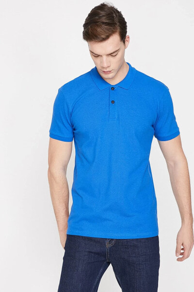 Erkek Mavi Polo Yaka T-Shirt 9YAM12133LK