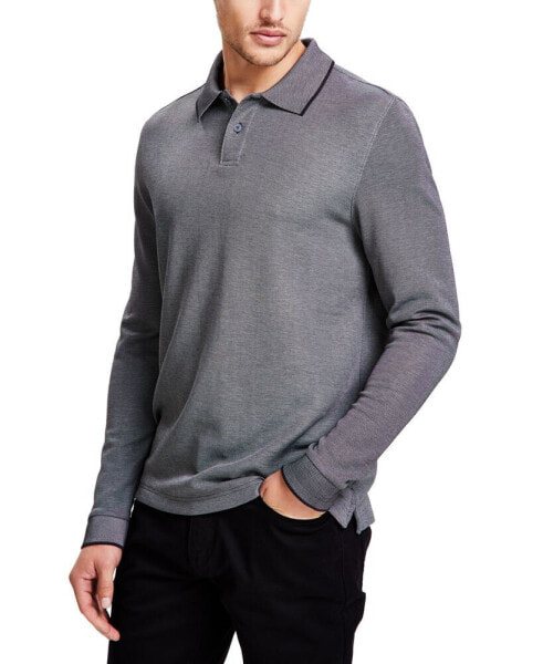 Men's Classic-Fit Solid Long-Sleeve Polo Shirt, Created for Macy's