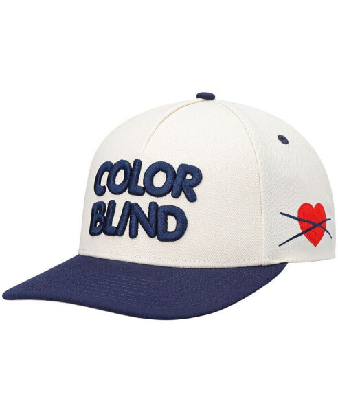 Men's Cream, Navy Love Yourself Adjustable Snapback Hat