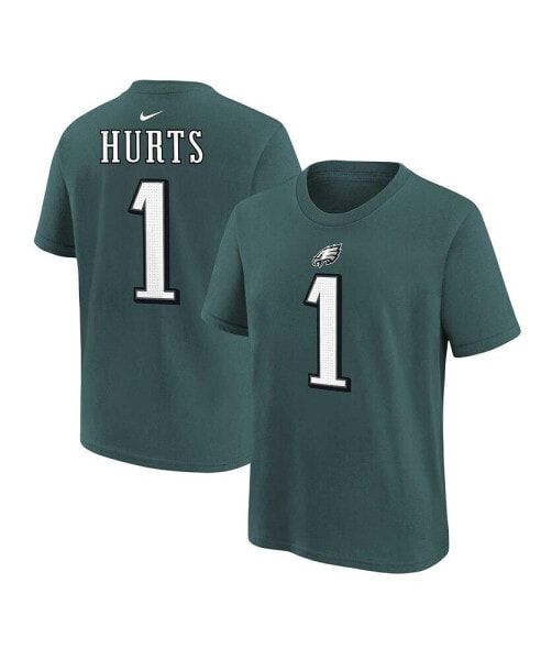 Big Boys and Girls Jalen Hurts Midnight Green Philadelphia Eagles Player Name Number T-Shirt