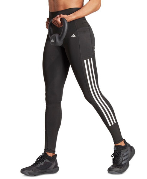 Women's Optime Moisture-Wicking 3-Stripe 7/8 Leggings